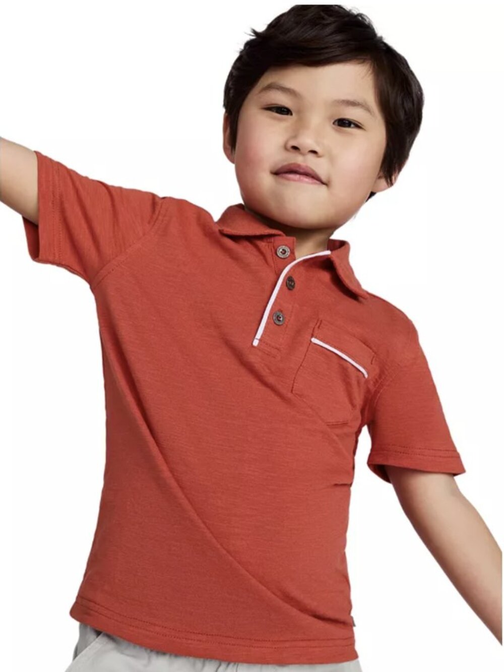 Calvin Klein Jeans Toddler and Little Boys Slub Jersey Polo Shirt Apple 3T NWT